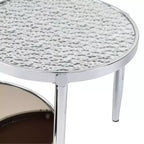 Acme Furniture Abbe Tavolino da Caffè in Vetro Finitura Cromata