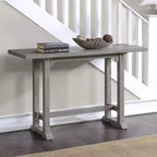 Tavolo da divano Whitford Grigio Tortora - Steve Silver Co.: Legno invecchiato, Scanalature profonde, Intarsio a doppio diamante