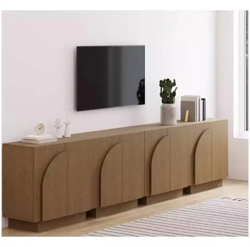 Nathan James Set di 4 consolle Iris in legno ad arco con ante, marrone