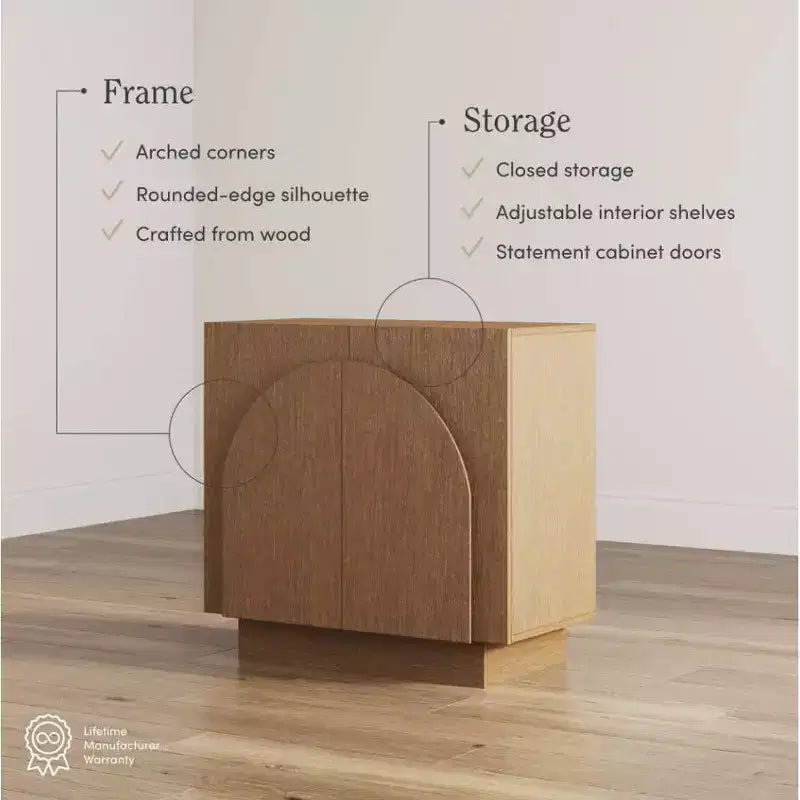 Nathan James Set di 4 consolle Iris in legno ad arco con ante, marrone