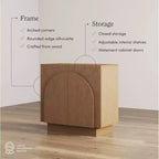 Nathan James Set di 4 consolle Iris in legno ad arco con ante, marrone