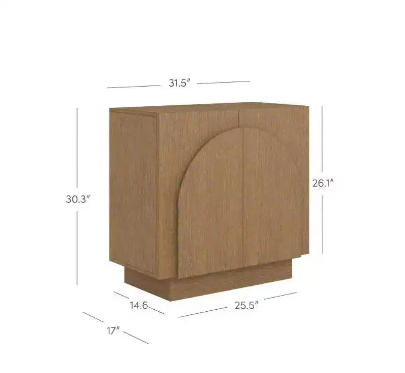 Nathan James Set di 4 consolle Iris in legno ad arco con ante, marrone