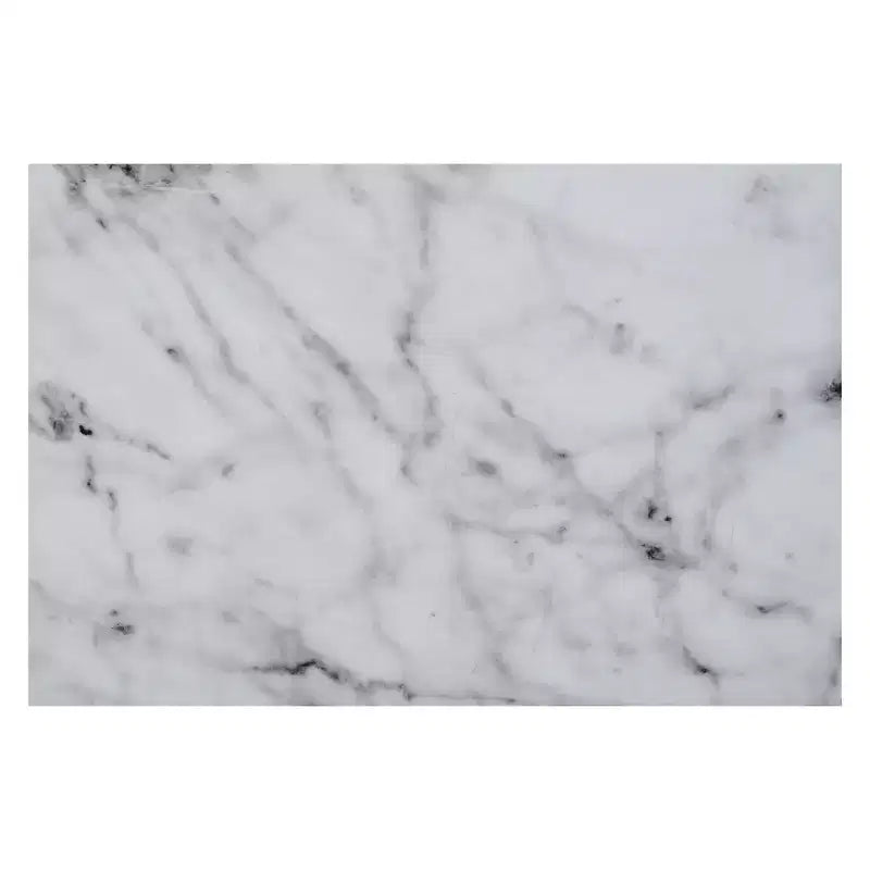 Tavolino Rotondo in Finto Marmo Gold Coast Faux Marble/Silver - Breighton Home: Elegante Struttura in Metallo, 62 cm di Altezza