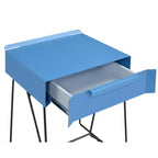 Tavolino Loftis in Stile Moderno Blu - HOMES: Inside + Out: Base in Metallo Geometrica, Piano Rettangolare