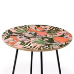 Tavolino rotondo Marta Barragan Camarasa Olive In The Orange Flowers rosa/nero - Deny Designs: Struttura in acciaio antimacchia
