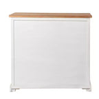 Mobile credenza 3 ante/2 cassetti Shabby Chic con vetrina Bianco Antico/Naturale - StyleCraft: Stile rustico, Ripiano fisso, Composito di legno