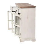 Mobile credenza 3 ante/2 cassetti Shabby Chic con vetrina Bianco Antico/Naturale - StyleCraft: Stile rustico, Ripiano fisso, Composito di legno