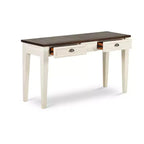 Console Cayla rustica in rovere scuro/bianco - Steve Silver Co.: Struttura in legno massello, impiallacciatura in mango, cassetti contenitore