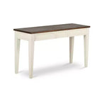 Console Cayla rustica in rovere scuro/bianco - Steve Silver Co.: Struttura in legno massello, impiallacciatura in mango, cassetti contenitore