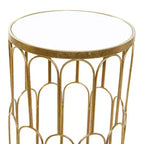 Set di 3 Tavolini d'Appoggio Specchiati Glam Oro - Olivia & May: Nessun Montaggio, Uso Interno, Stile Lussuoso