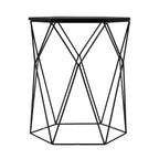 Adore Decor Element Tavolino Geometrico Nero Notte: Esagonale, Struttura in Ferro, Nessun Montaggio Richiesto