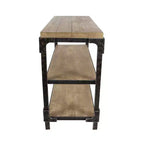 Consolle rustica a 3 ripiani Olivia & May, marrone: stile industriale, ripiani fissi, struttura in legno, mobile contenitore per ingresso