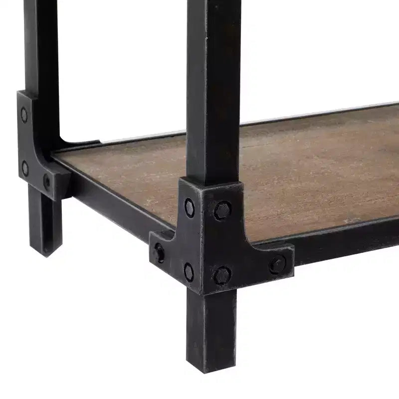 Consolle rustica a 3 ripiani Olivia & May, marrone: stile industriale, ripiani fissi, struttura in legno, mobile contenitore per ingresso