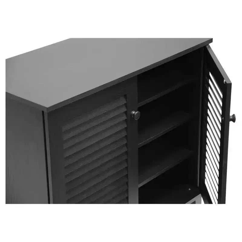 Baxton Studio Coolidge Shoe - Armadietto portascarpe - Espresso: Legno composito, Organizzatore indipendente per 16 paia