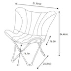 Sedia Butterfly Dorm in pelliccia sintetica color crema - Room Essentials