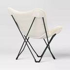 Sedia Butterfly Dorm in pelliccia sintetica color crema - Room Essentials