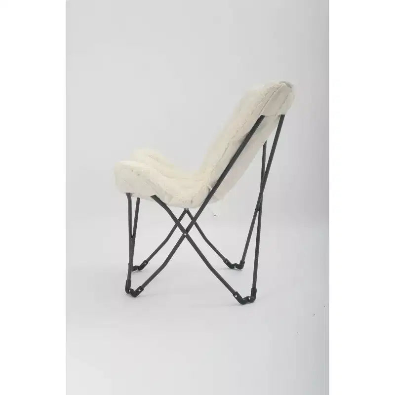Sedia Butterfly Dorm in pelliccia sintetica color crema - Room Essentials