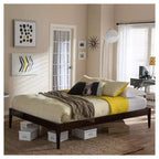 Struttura Letto Queen Bentley Mid Century Modern in Legno Massello Cappuccino/Marrone Scuro - Baxton Studio: Ecologico, Legno di Gomma, Non Richiede Rete a Doghe