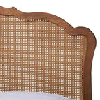 Baxton Studio King Latrell Letto Contenitore in Legno e Rattan Marrone Noce
