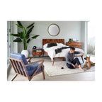 Letto Queen Armand Marrone - Alder Bay: Stile Mid-Century, Design a Piattaforma, Testiera in Legno, Nessuna Rete a Molle Necessaria