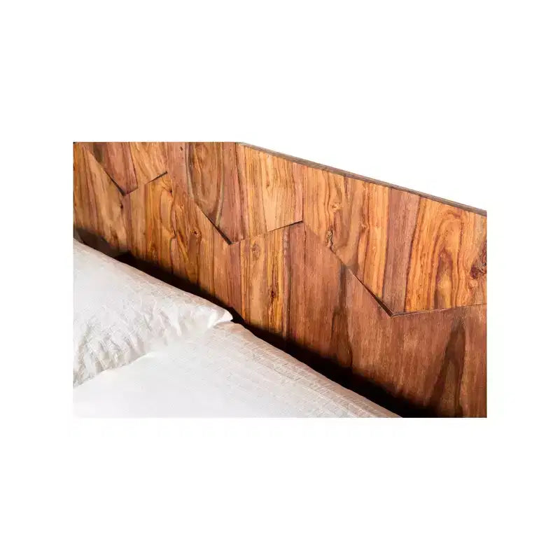 Letto Queen Armand Marrone - Alder Bay: Stile Mid-Century, Design a Piattaforma, Testiera in Legno, Nessuna Rete a Molle Necessaria