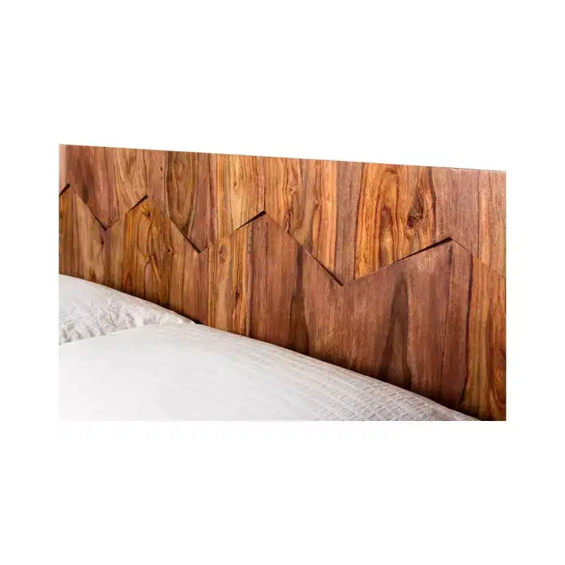 Letto Queen Armand Marrone - Alder Bay: Stile Mid-Century, Design a Piattaforma, Testiera in Legno, Nessuna Rete a Molle Necessaria