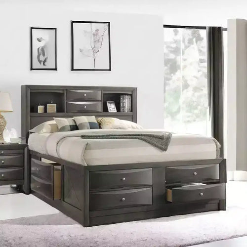 Letto Queen Acme Furniture 91" Ireland, finitura rovere grigio