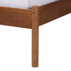 Baxton Studio Estela Letto a piattaforma in tessuto intrecciato e legno, queen size, grigio/marrone noce