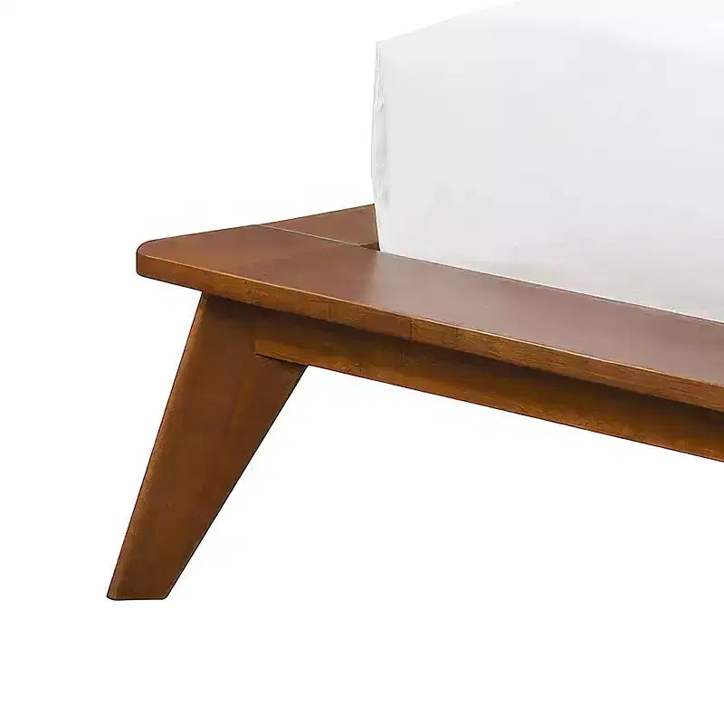 HOMES: Inside + Out Testiera Curva Bassa in Tessuto Bouclé Stile Mid-Century Modern Riverstone in Noce