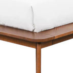HOMES: Inside + Out Testiera Curva Bassa in Tessuto Bouclé Stile Mid-Century Modern Riverstone in Noce