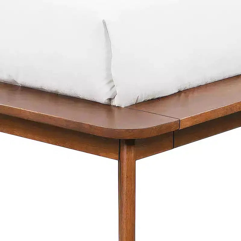 HOMES: Inside + Out Testiera Curva Bassa in Tessuto Bouclé Stile Mid-Century Modern Riverstone in Noce