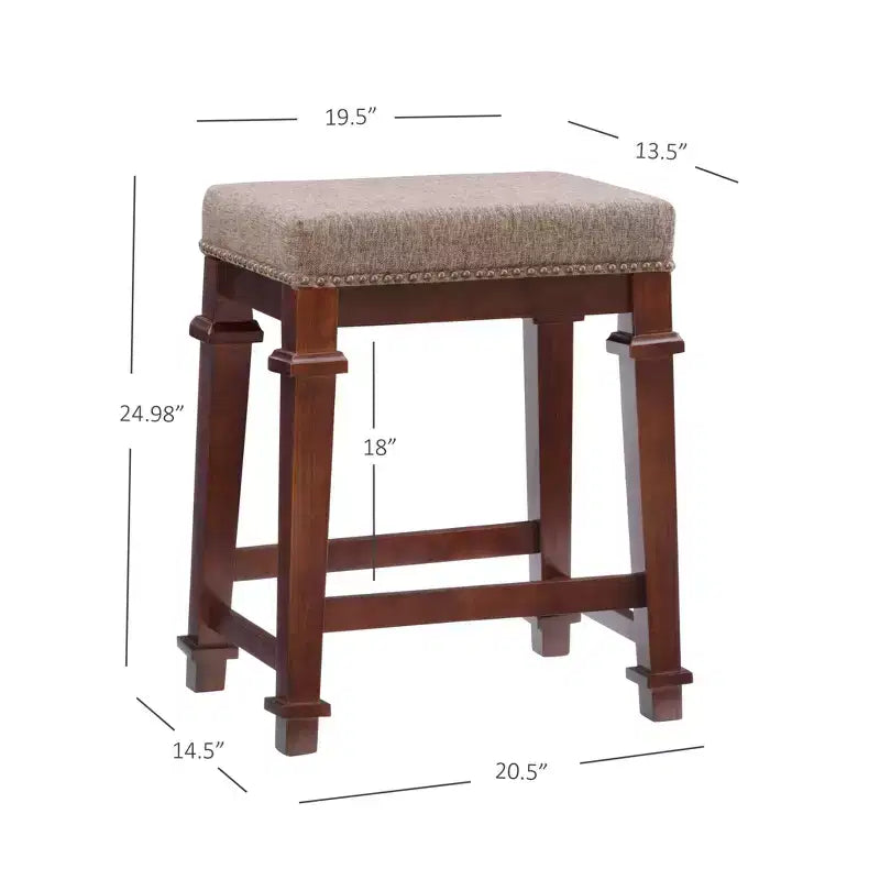 Sgabello da bar Kennedy senza schienale, altezza bancone, in legno - Linon