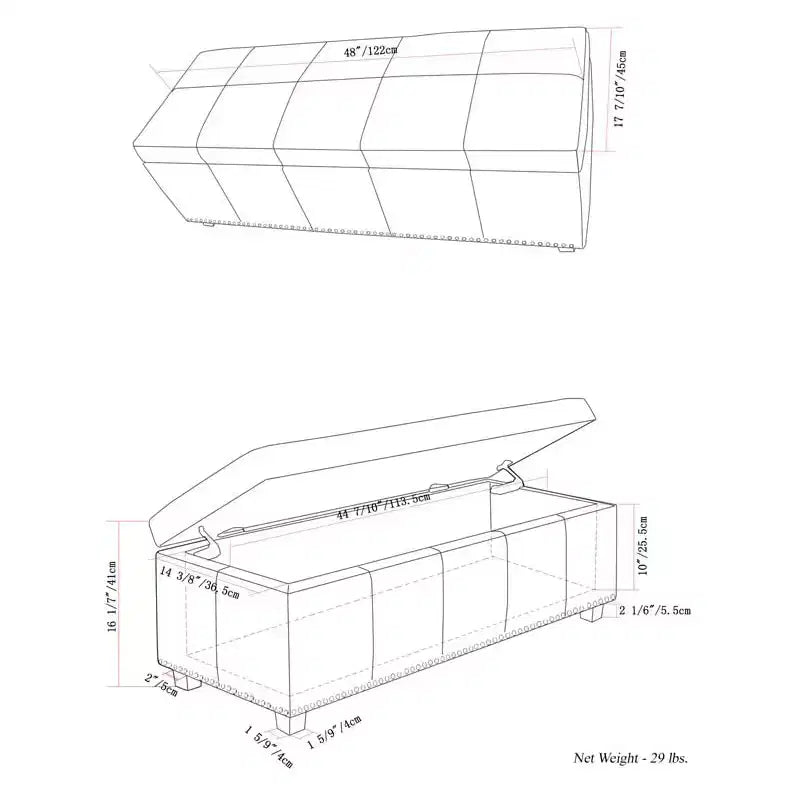 Sgabello contenitore 48 Stanford - Wyndenhall
