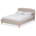 Mia Mid - Century Fabric Upholstered Platform Bed - Baxton Studio