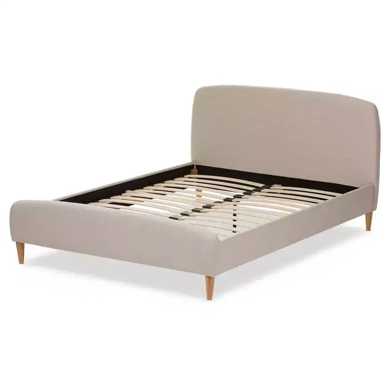Letto a piattaforma imbottito in tessuto Mia Mid-Century - Baxton Studio