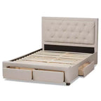 Baxton Studio Aurelie Letto Moderno e Contemporaneo Imbottito in Tessuto con Contenitore