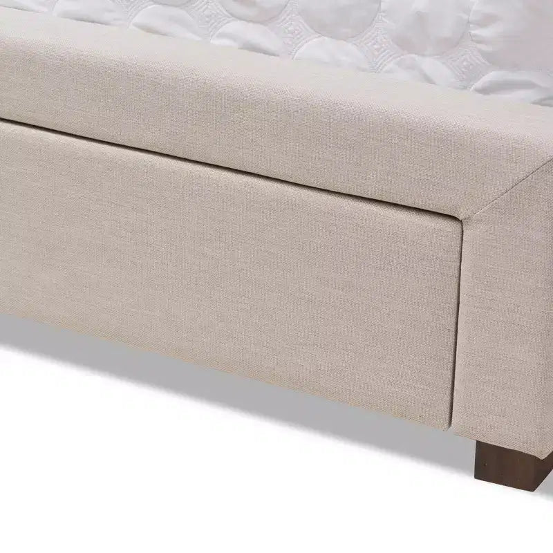 Baxton Studio Aurelie Letto Moderno e Contemporaneo Imbottito in Tessuto con Contenitore