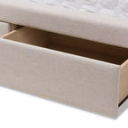 Baxton Studio Aurelie Letto Moderno e Contemporaneo Imbottito in Tessuto con Contenitore