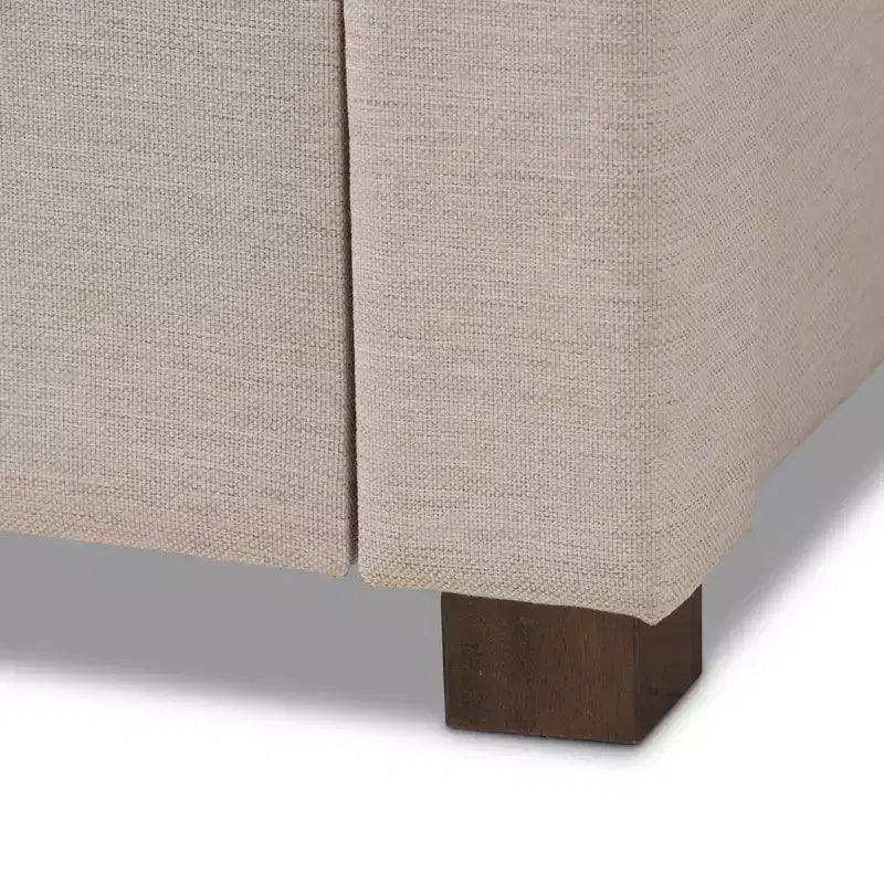 Baxton Studio Aurelie Letto Moderno e Contemporaneo Imbottito in Tessuto con Contenitore