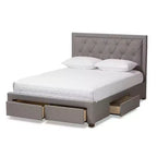 Baxton Studio Aurelie Letto Moderno e Contemporaneo Imbottito in Tessuto con Contenitore
