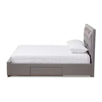 Baxton Studio Aurelie Letto Moderno e Contemporaneo Imbottito in Tessuto con Contenitore