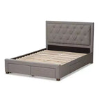 Baxton Studio Aurelie Letto Moderno e Contemporaneo Imbottito in Tessuto con Contenitore
