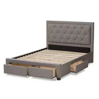 Baxton Studio Aurelie Letto Moderno e Contemporaneo Imbottito in Tessuto con Contenitore