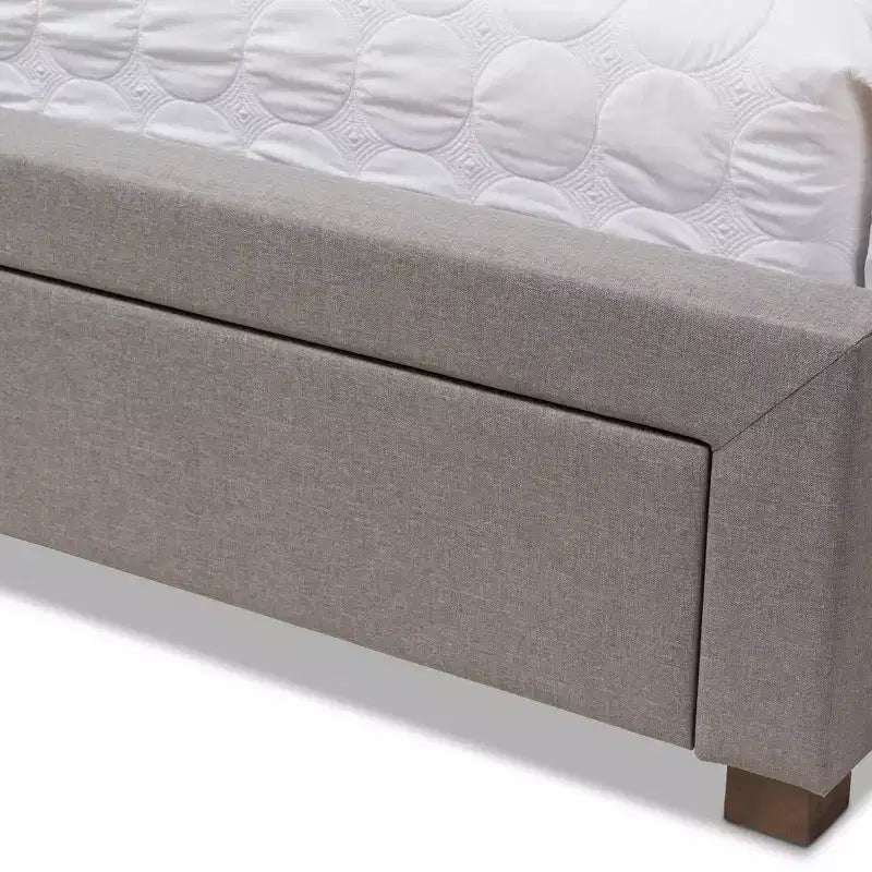 Baxton Studio Aurelie Letto Moderno e Contemporaneo Imbottito in Tessuto con Contenitore