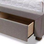 Baxton Studio Aurelie Letto Moderno e Contemporaneo Imbottito in Tessuto con Contenitore