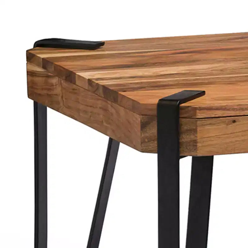 Tavolino da caffè Alaterre Furniture Ryegate con bordo vivo in legno massello e metallo