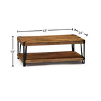 Tavolino da caffè Alaterre Furniture Ryegate con bordo vivo in legno massello e metallo