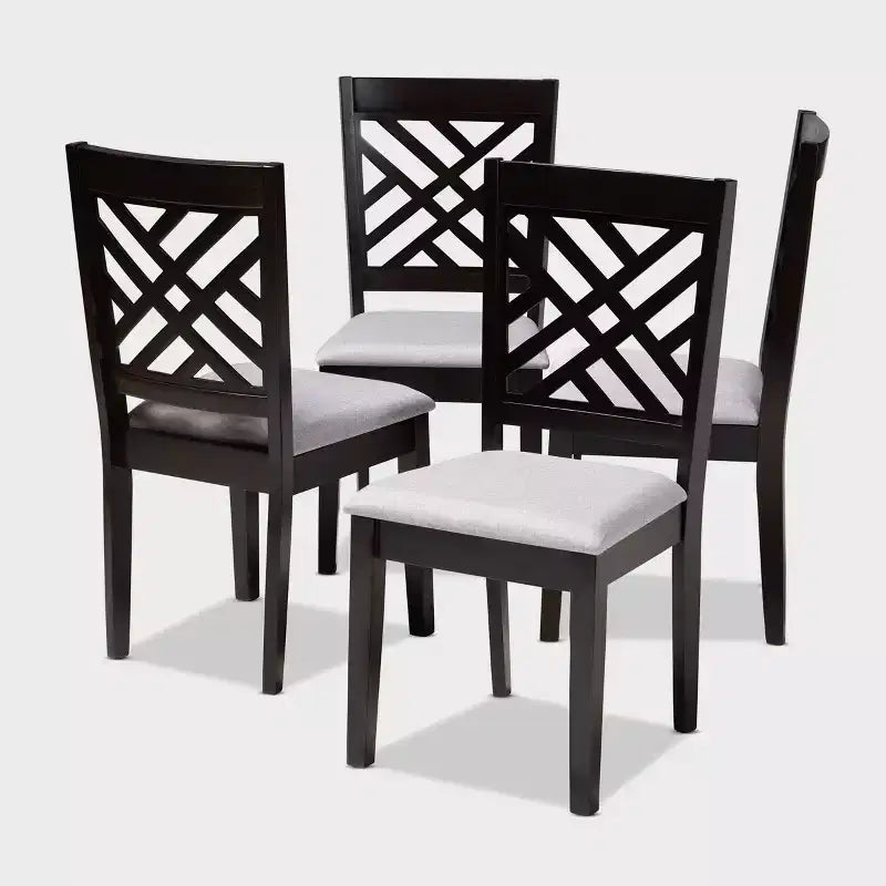4 sedie da pranzo in legno rifinito Caron - Baxton Studio