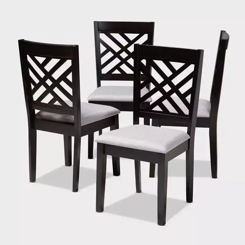 4 sedie da pranzo in legno rifinito Caron - Baxton Studio