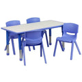 Flash Furniture Set Tavolo Rettangolare Regolabile in Altezza in Plastica da 23,625"W x 47,25"L con 4 Sedie